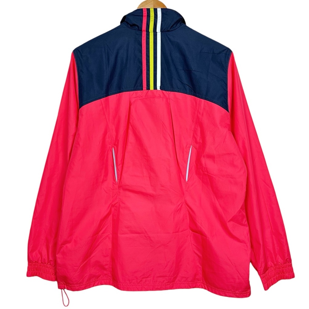Adidas Lightweight Running Zip Up Swishy Windbreaker Gym Track Jacket Pink Blue - Picture 2 of 14